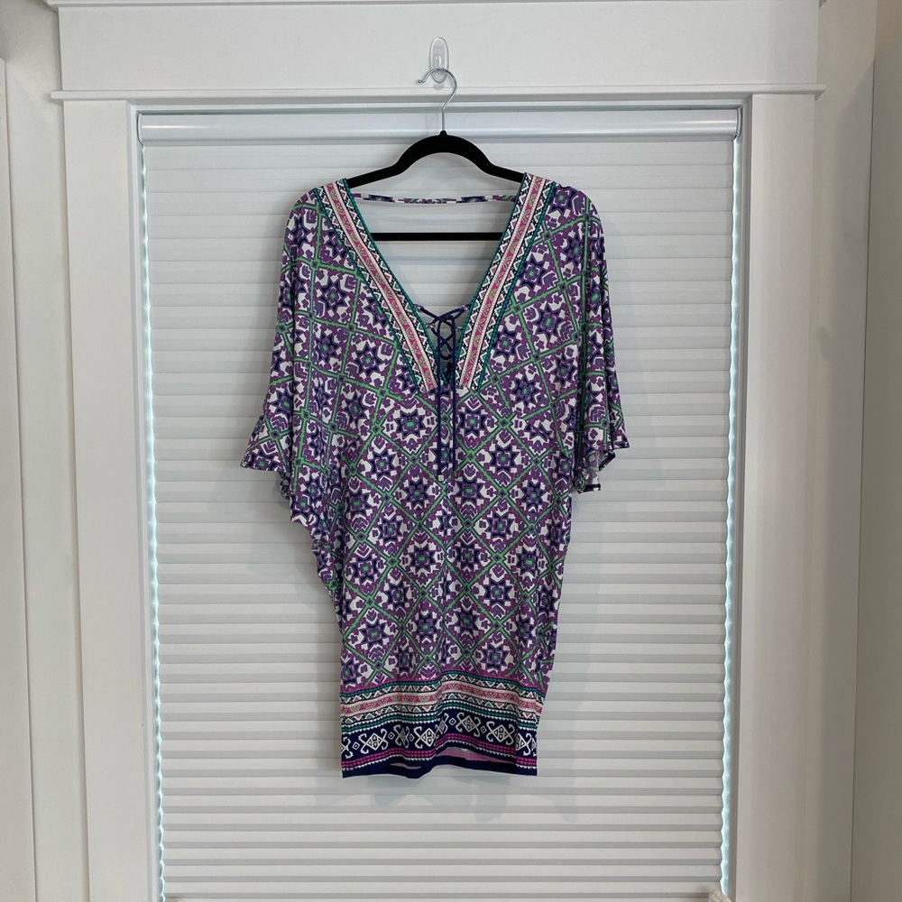 Swimsuit cover-up cold shoulder and skirt style